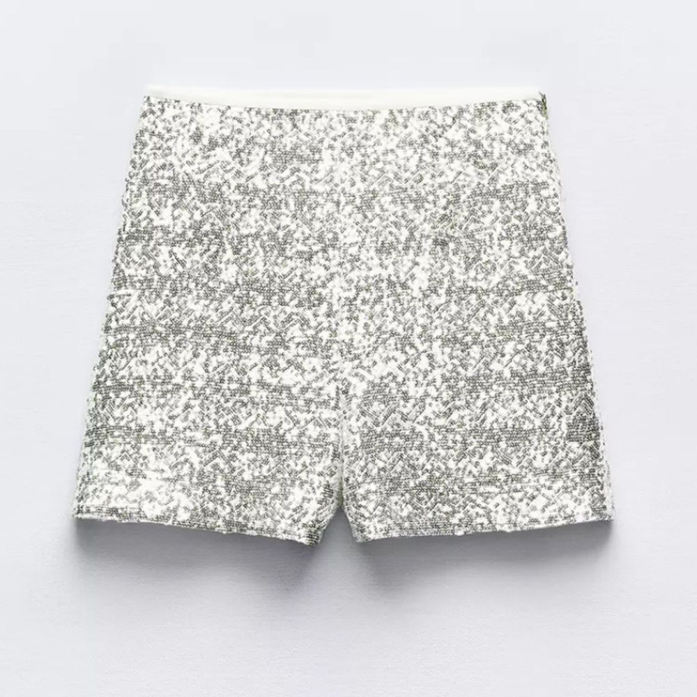 ZARA SEQUINNED HIGH-WAIST BERMUDA SHORTS - Picture 3 of 9
